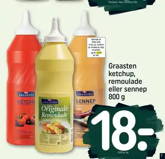 REMA 1000 Graasten ketchup, remoulade eller sennep tilbud