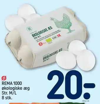 REMA 1000 REMA 1000 økologiske æg Str. M/L 8 stk tilbud