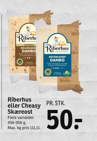 SPAR Riberhus eller Cheasy Skæreost tilbud