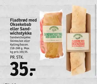 Fladbrød med Oksekebab eller Sandwichstykke