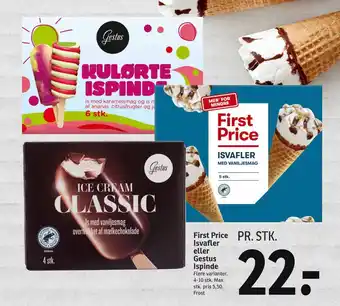 SPAR First Price Isvafler eller Gestus Ispinde tilbud