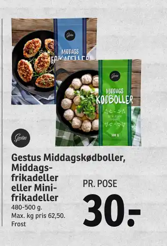 SPAR Gestus Middags kødboller, Middagsfrikadeller eller Minifrikadeller tilbud