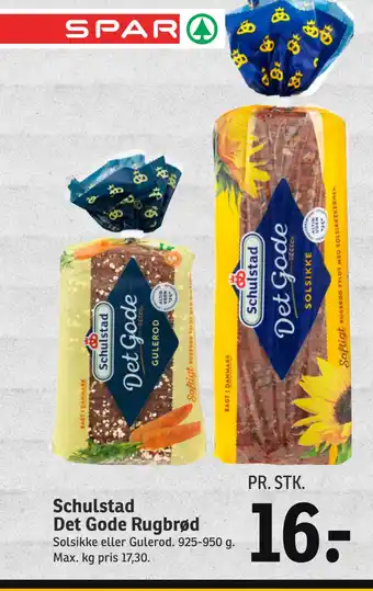 SPAR Schulstad Det Gode Rugbrød tilbud