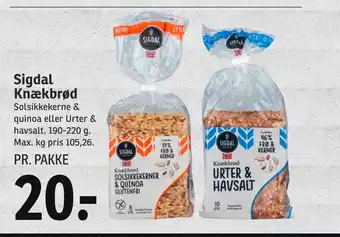 SPAR Sigdal Knækbrød tilbud