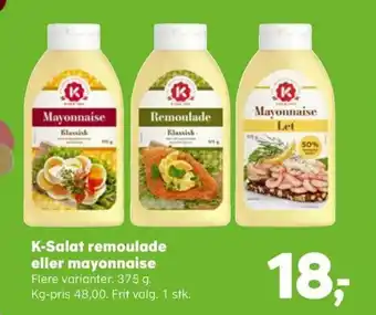 Coop.dk K-Salat remoulade eller mayonnaise tilbud