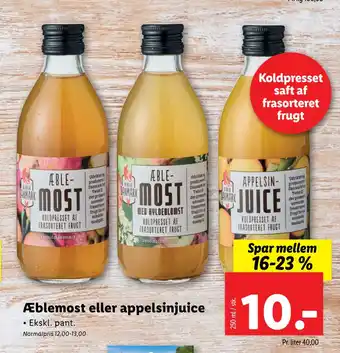 Lidl Æblemost eller appelsinjuice tilbud