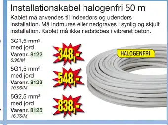 Harald Nyborg Installationskabel halogenfri 50 m tilbud