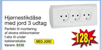 Harald Nyborg Hjørnestikdåse med jord 3 udtag tilbud