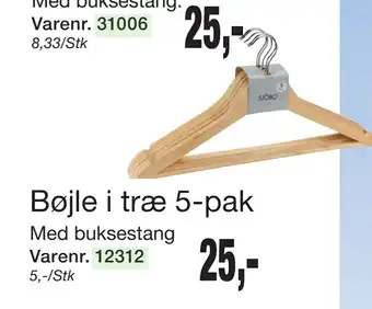 Harald Nyborg Bøjle i træ 5-pak tilbud