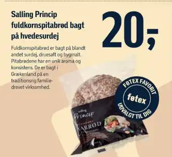 Føtex Salling Princip fuldkornspitabrød bagt på hvedesurdej tilbud