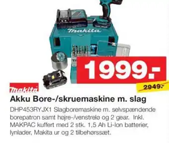 Bauhaus Akku Bore-/skruemaskine m. slag tilbud