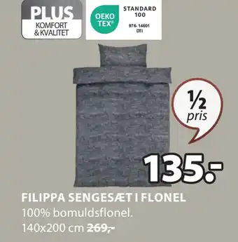 JYSK FILIPPA SENGESÆT I FLONEL tilbud