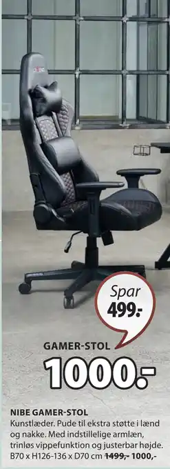 JYSK NIBE GAMER-STOL tilbud
