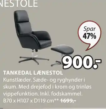 JYSK TANKEDAL LÆNESTOL tilbud