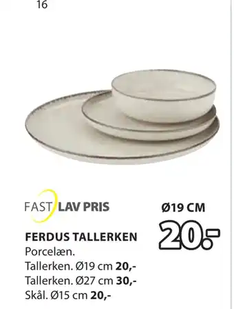 JYSK FERDUS TALLERKEN tilbud