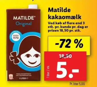Lidl Matilde kakaomælk tilbud