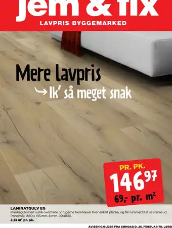 jem & fix LAMINATGULV EG tilbud