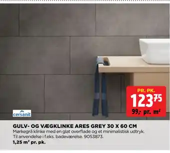 jem & fix GULV- OG VÆGKLINKE ARES GREY 30 X 60 CM tilbud