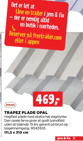 jem & fix TRAPEZ PLADE OPAL tilbud