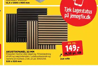 jem & fix AKUSTIKPANEL 22 MM tilbud