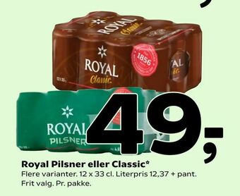 Coop 365 Royal Pilsner eller Classic tilbud