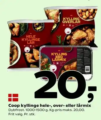 Coop 365 Coop kyllinge hele-, over- eller lårmix tilbud