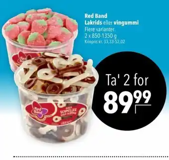 Citti Red Band Lakrids eller vingummi tilbud