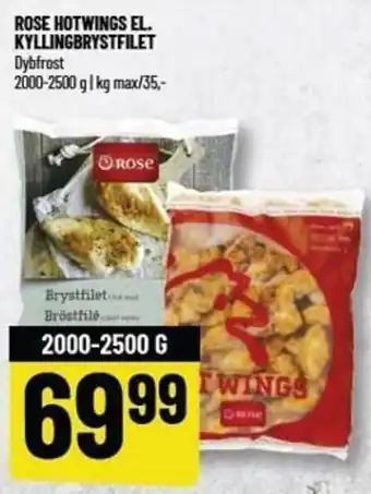 Løvbjerg Rose Hotwings El. Kyllingbrystfilet 2000-2500g tilbud