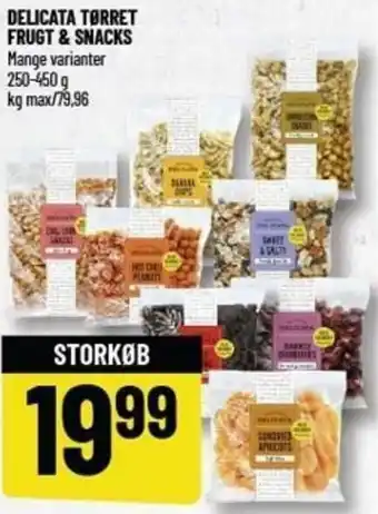 Delicata Tørret Frugt & Snacks 250-450g