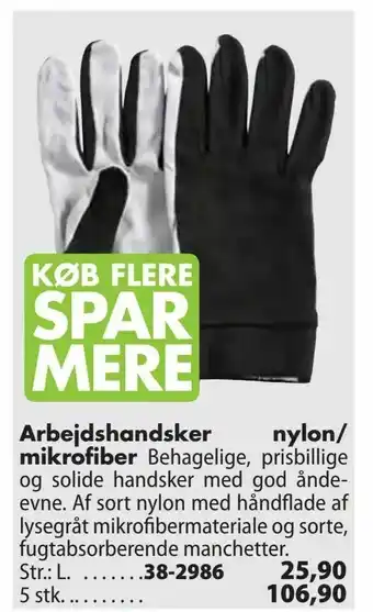 Biltema Arbejdshandsker nylon/ mikrofiber tilbud