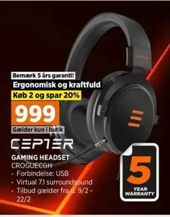 Power GAMING HEADSET tilbud