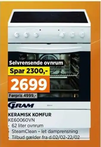 Power KERAMISK KOMFUR KE60060VN tilbud