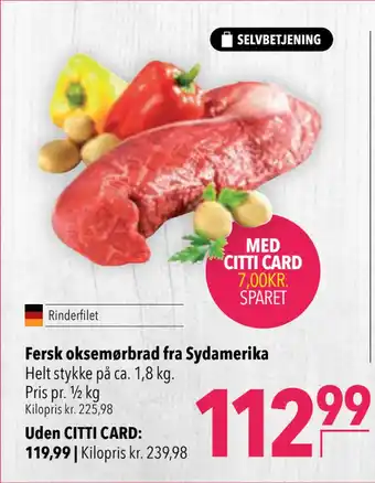 Citti Fersk oksemørbrad fra Sydamerika tilbud
