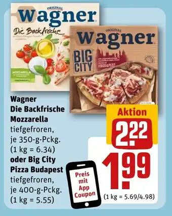 REWE DE Wagner Die Backfrische Mozzarella tilbud