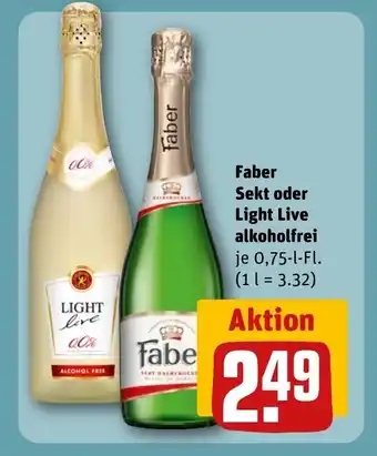 REWE DE Faber Sekt oder Light Live alkoholfrei tilbud