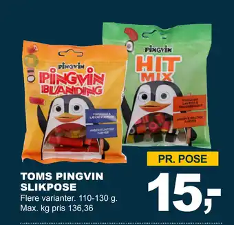 Let-Køb TOMS PINGVIN SLIKPOSE tilbud