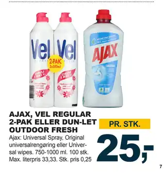 Let-Køb AJAX, VEL REGULAR 2-PAK ELLER DUN-LET OUTDOOR FRESH tilbud