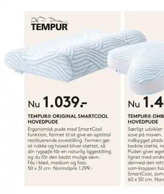 SENG TEMPUR ORIGINAL SMARTCOOL HOVEDPUDE tilbud