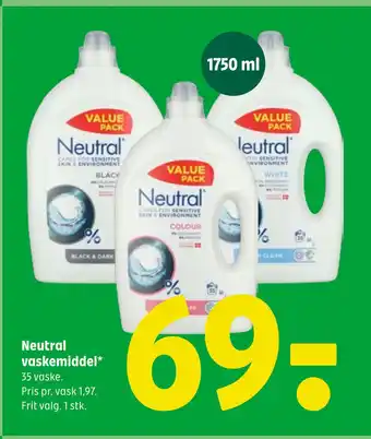 Coop 365 Neutral vaskemiddel tilbud