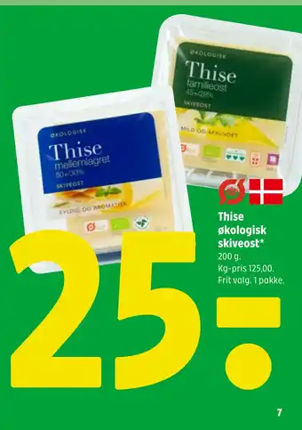 Coop 365 Thise økologisk skiveost tilbud