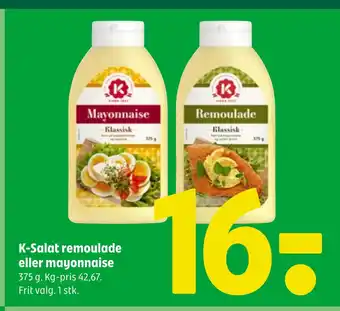 Coop 365 K-Salat remoulade eller mayonnaise tilbud