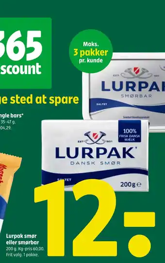 Coop 365 Lurpak smør eller smørbar tilbud