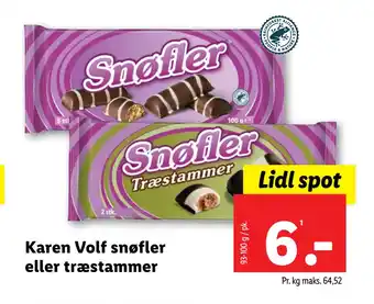 Lidl Karen Volf snøfler eller træstammer tilbud