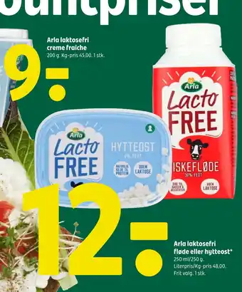 Coop 365 Arla laktosefri fløde eller hytteost tilbud