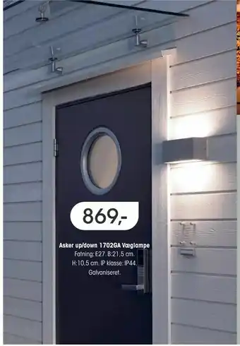 El-Salg Asker up/down 1702GA Væglampe tilbud
