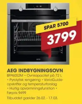 Punkt1 AEG INDBYGNINGSOVN tilbud