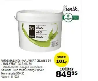 VÆGMALING - HALVMAT GLANS 20