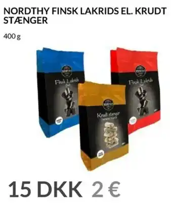 Nielsen's Discount Nordthy Finks Lakrids El. Krudt Stænger 400g tilbud