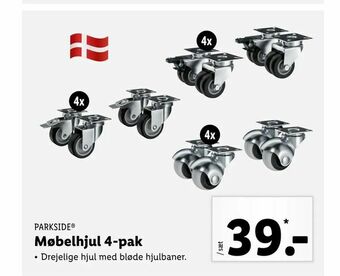 Møbelhjul 4-pak