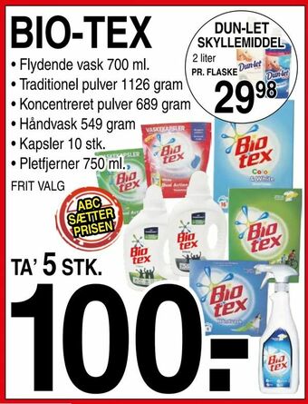 ABC Lavpris Bio-tex tilbud